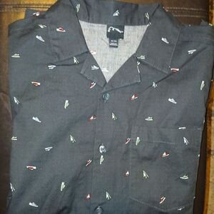 Boys's Black Shirt with Boat Print